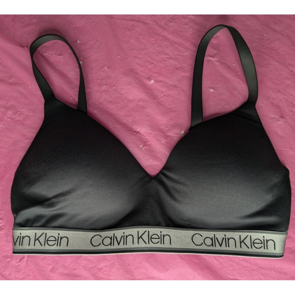 Calvin Klein S gray grey bra no wires wireless light padding‎